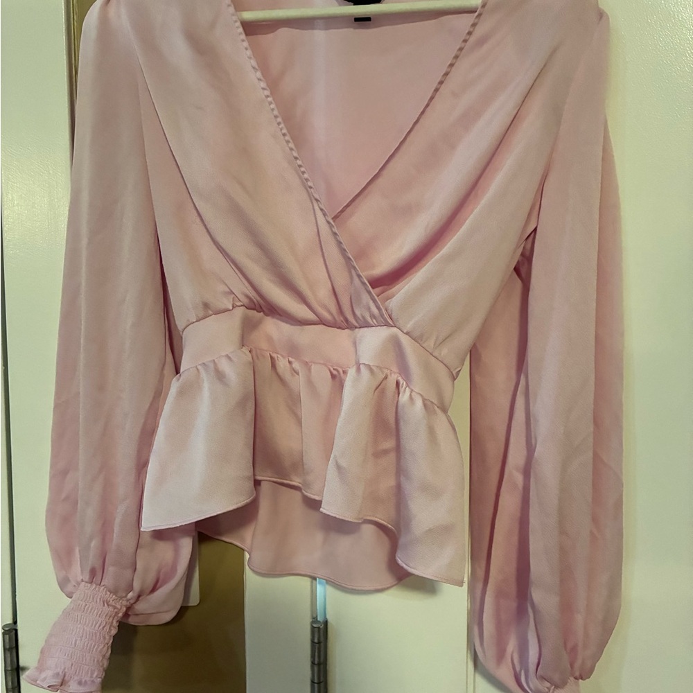Elegant Pink Wrap Top